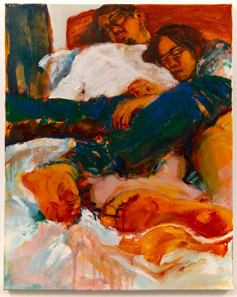 Tyler and Christina dreaming, 2019 Oil on canvas, 30" x 24"