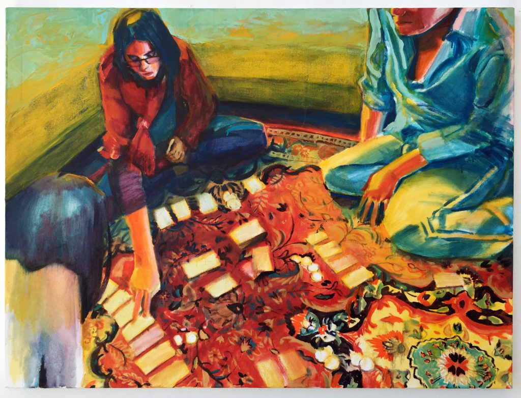 Playing cards, 2020 Oil on canvas 30" x 40"